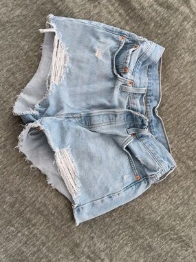Levi's Light Blue Distressed Denim Cutoff Shorts
